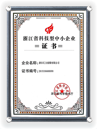 Certificado de Ciência e Tecnologia da Província de Zhejiang Para Pequenas e Médias Empresas -1