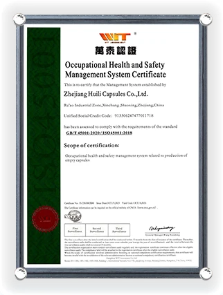 Certificado do Sistema de Gestão de Saúde e Segurança Ocupacional